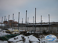 Монтаж колонн здания